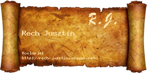 Rech Jusztin névjegykártya
